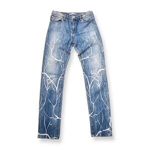 Each x Other designer limited edition hand painted high rise straight leg jean